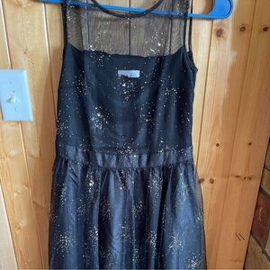 One By Eight Size 4 Sparkly Black Cocktail Sheer Dress